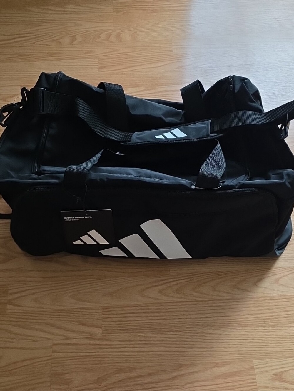 adidas Black Duffel Bag with White Logo - Men's Travel & Gym